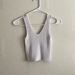 Brandy melville white rina knit tank size S Gently worn, no signs of wear